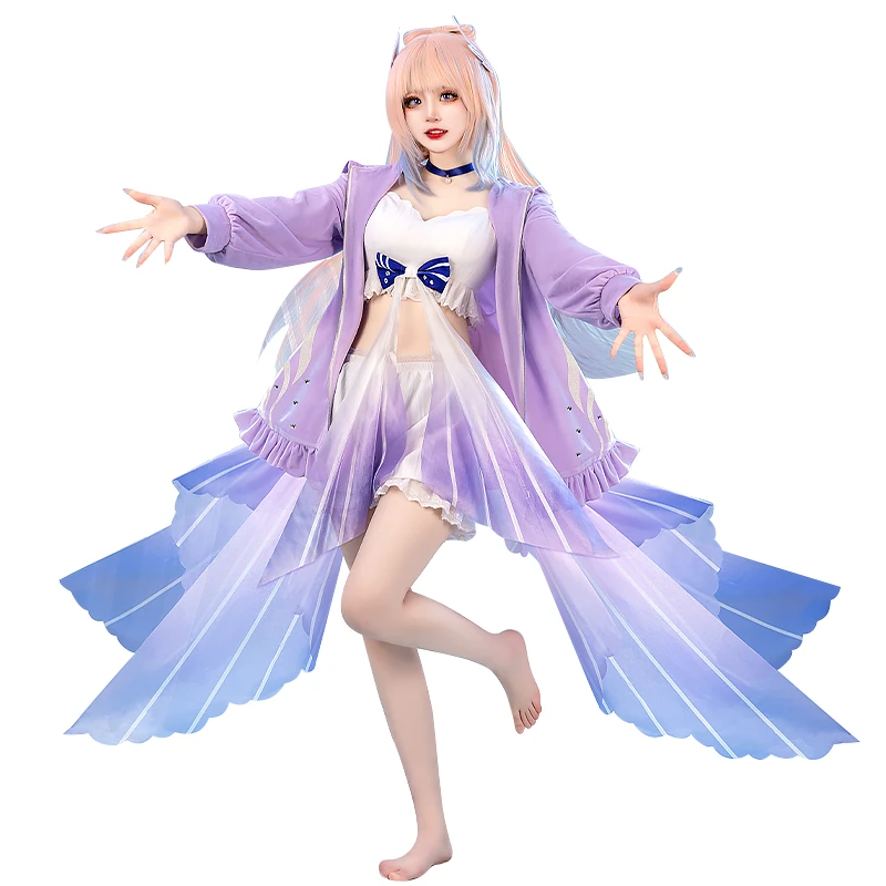 CosKoko Sangonomiya Kokomi Cosplay Costume, Jogo Genshin Impact Pijama, Doce Nifty, Deep-Sea, Roupa diária, Party Role Play Clothing