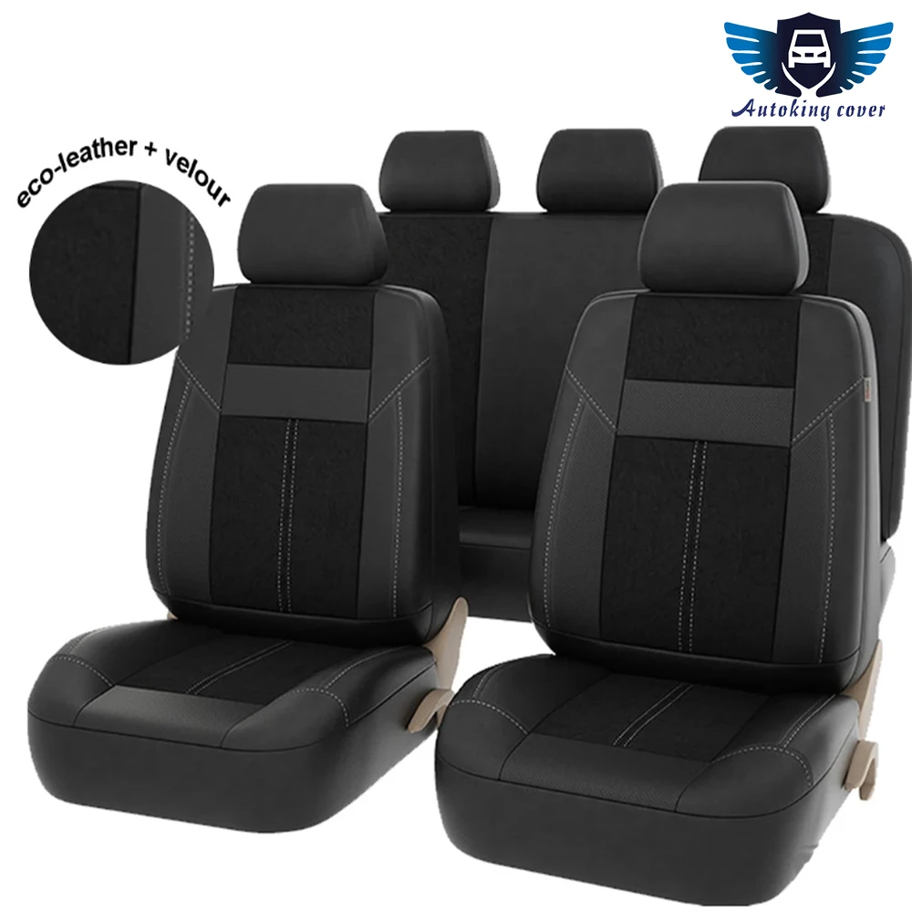 

Autoking Covers Universal Eco Leather Car Seat Covers Airbag Compatible Fit For Most Car Suv Truck Van Car Accessories Interior