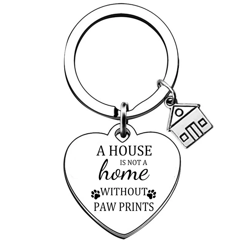 Heart House Warming Gifts New Home, Housewarming Gift key chains Homeowner First Time Home Gift keychain keyrings view 2