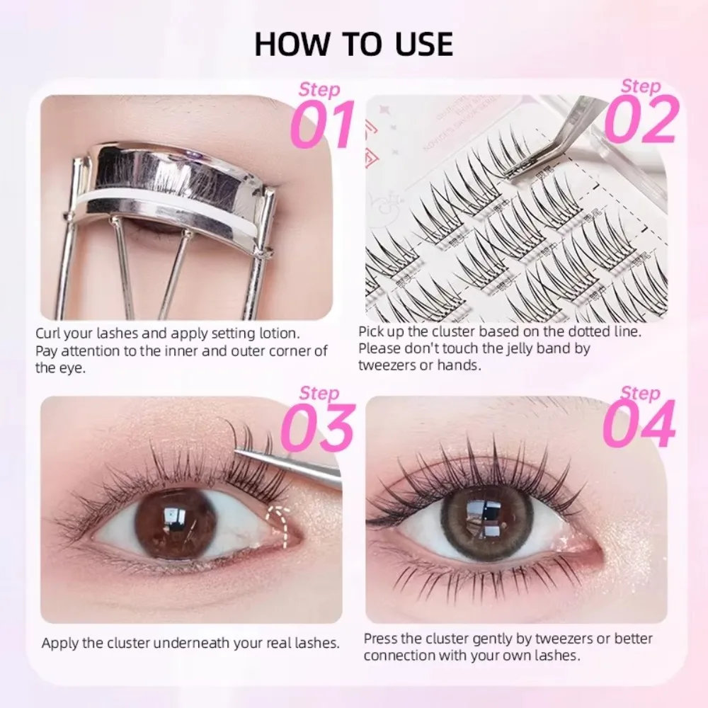 Faux-cils auto-adhésifs doux, Extension de cils, maquillage quotidien, sans colle, pour les yeux de chat