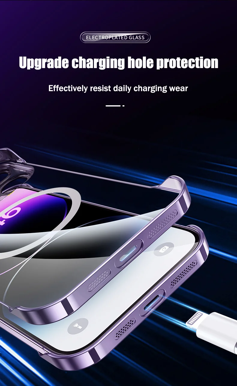 Luxuriöse, rahmenlose, magnetische Hülle mit Plating-Optik für Magsafe, dünne Schutzhülle für iPhone 16, 17, 13, 18 Pro Plus Max, kabelloses Laden, transparente, schlanke PC-Hülle – Detail 12