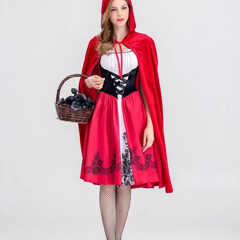 

Новинка 2025 года, костюм Красной Шапочки на Хэллоуин для взрослых, красный плащ Доктора, китайское производство, весенний сезон, сценическая одежда