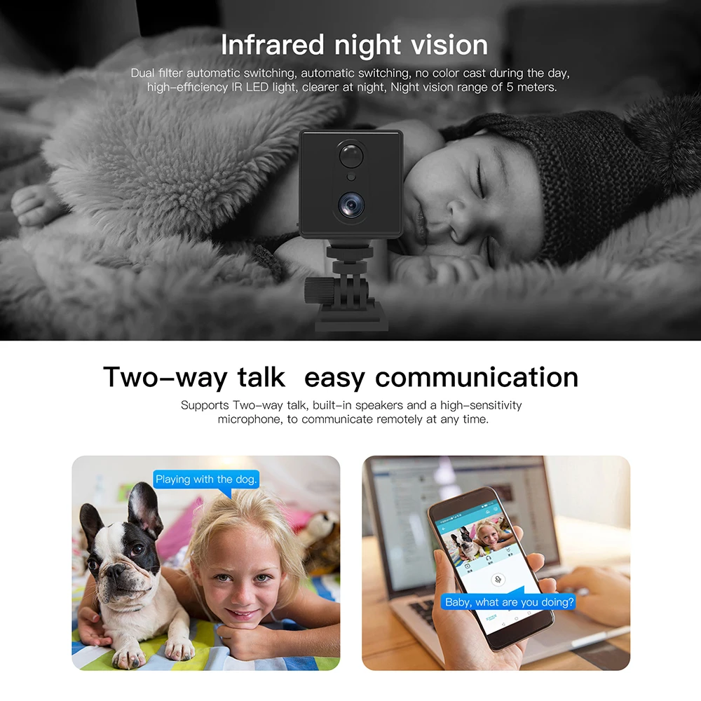 كاميرا صغيرة 5 ميجابكسل 4G بطاقة SIM مراقبة واي فاي للرؤية الليلية كاميرا الأمن المنزل الذكي كشف الحركة CCTV كاميرا مراقبة