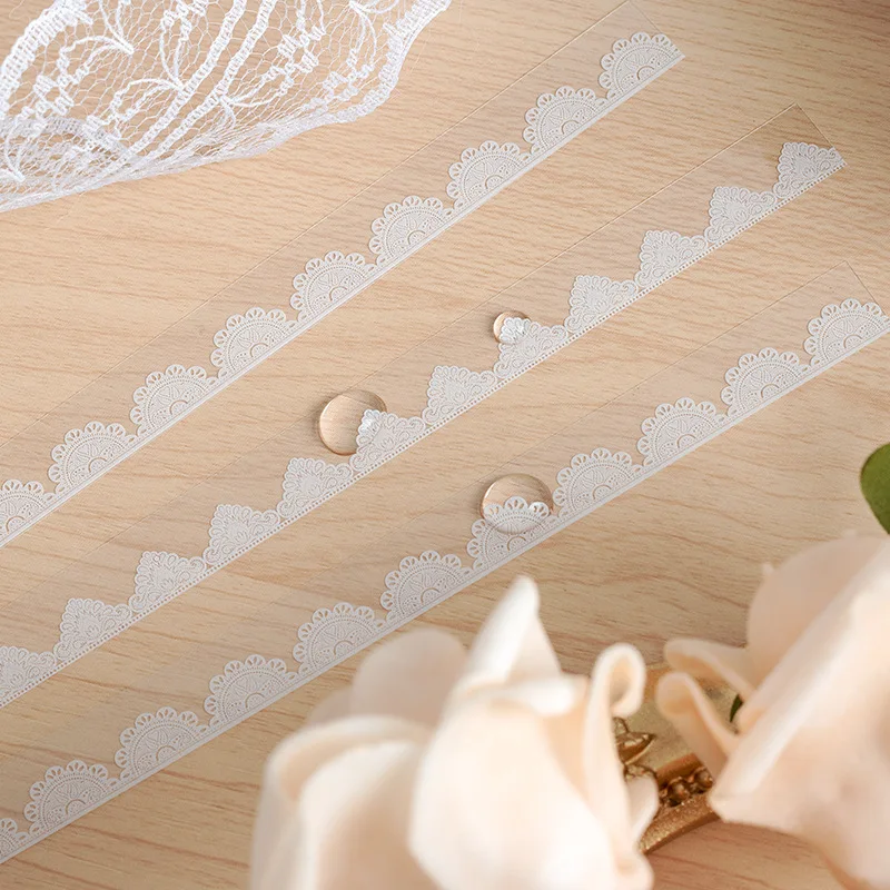 Journamm 30pcs/pack PET Lace Style Decor Stickers Collage Junk Journal DIY Scrapbooking Self Adhesive Creative Craft Stickers image 2
