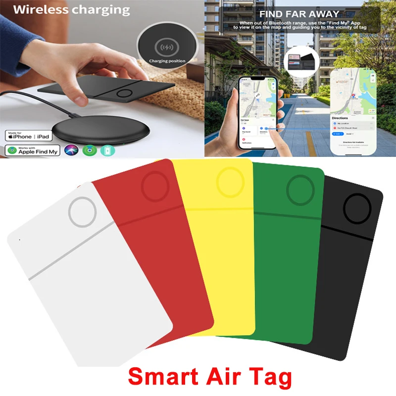 

Smart Anti Loss Device With Wireless Charging Apple FindMy Locator Mobile Phone Pet Children Wallet IOS Ultra Thin Card Tracker