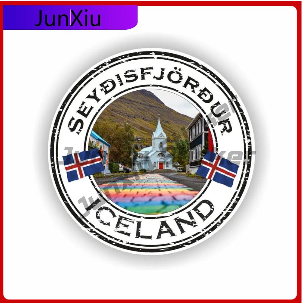 

Seydisfjordur Seyðisfjörður Iceland Seal Sticker Round Heavy Duty Vinyl Decal For Wall SUV Scratch Cover Decoration Auto
