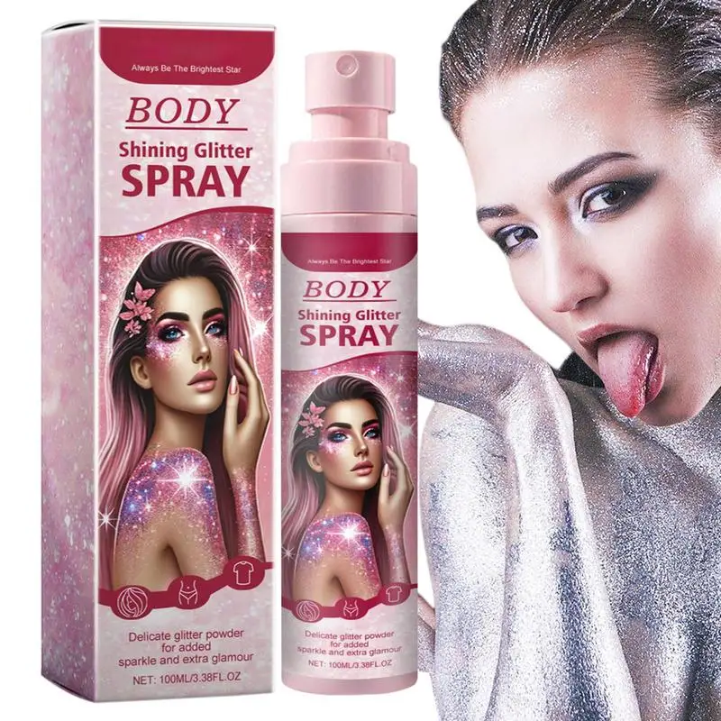 Shimmery Spray Shiny Glitter Spray Hair Shimmery Glitter Spray Hair And Body Washable Temporary Hair Body Glitter Color Spray