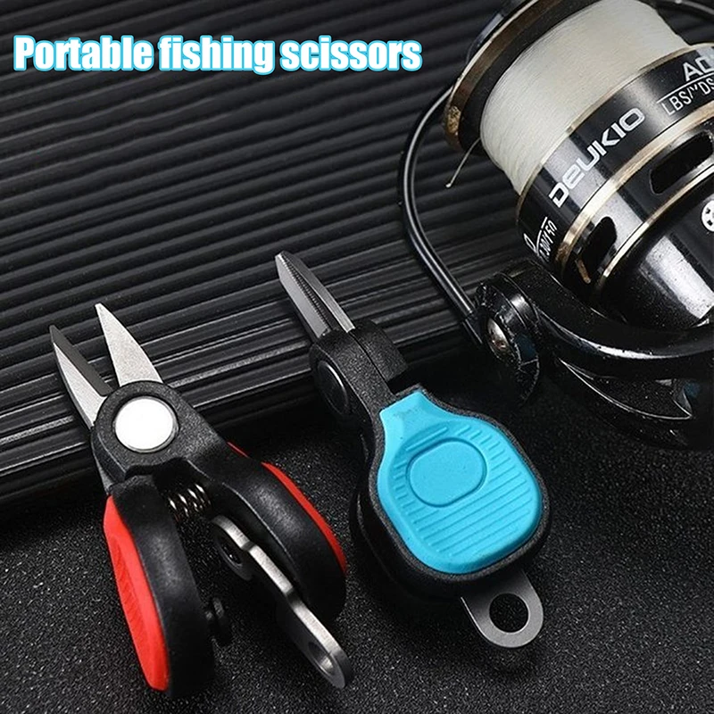 New Fishing Special Small Scissors Special For Cutting Carbon Line PE Line Nylon Line Lead Luya Small Scissors With Keychain view 3
