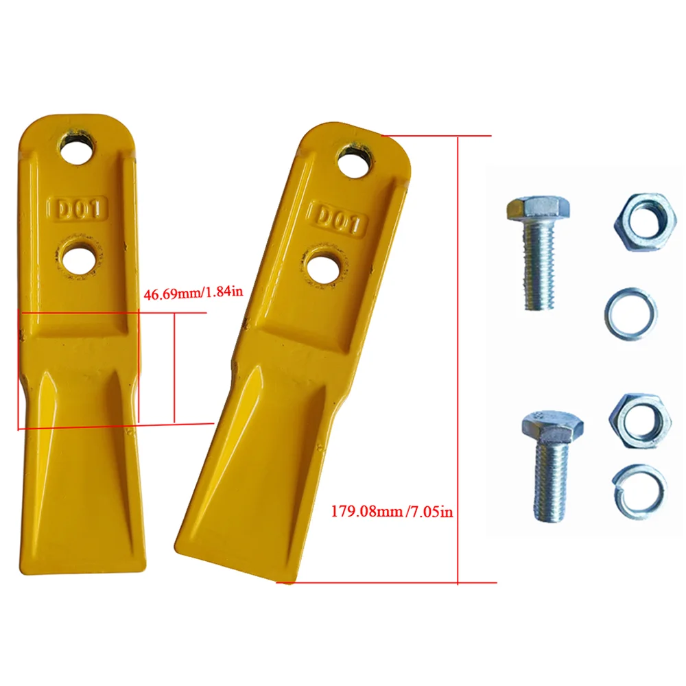 Denti della benna da 2 pezzi per parti metalliche della benna del camion dell'escavatore idraulico con bulloni e dadi