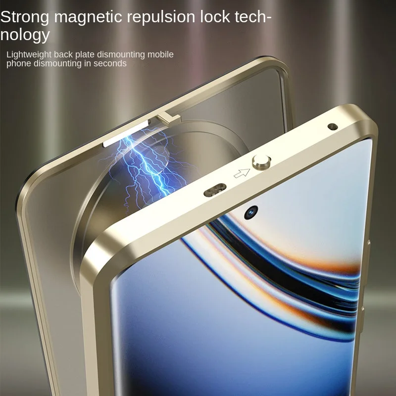 Realme 11 Pro 5G RMX3770 Case Metal Bumper with Clear Tempered Glass Hard Cover Phone Case for Realme 11 Pro Plus 5G RMX3740