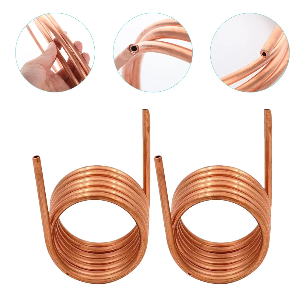 

2 Pcs Copper Pipe Refrigeration Tubing Freezer Tube for Air Conditioner Refrigerator Coil Soft