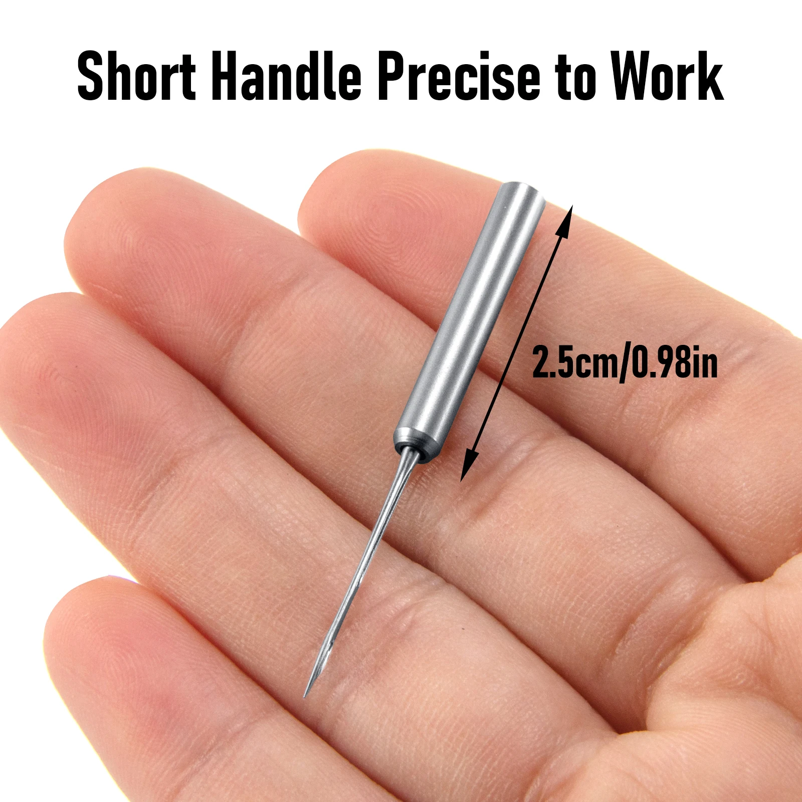 Dr.Fish Fly Tying Tool Dubbing Needle 4.6cm/1.8in Compact Size Stainless Steel Fly Tying Needle Thread Splitter Needle