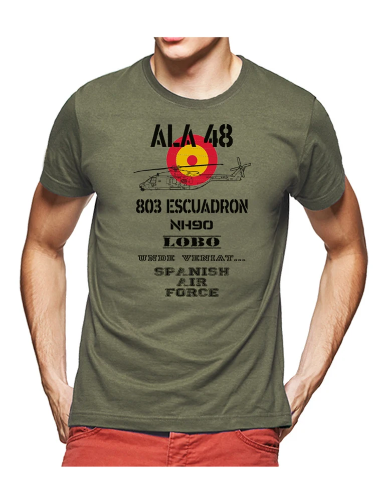 Spanish Air Force ALA 48 803 Squadron NH90 Helicopter T-Shirt. Premium Cotton Short Sleeve O-Neck Mens T Shirt New S-3XL