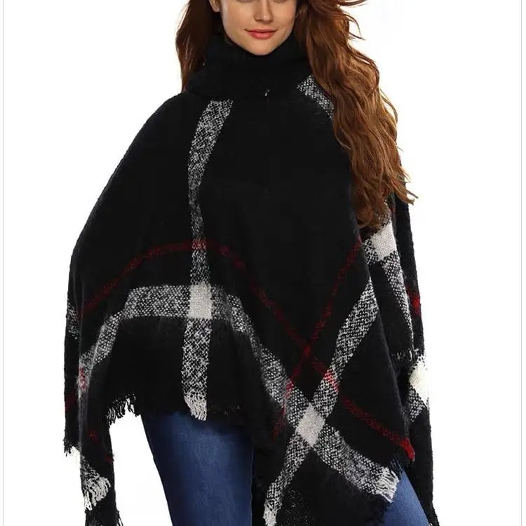 

2025 Personalized Fashion Versatile High Neck Warm Loop Yarn Hooded Cloak