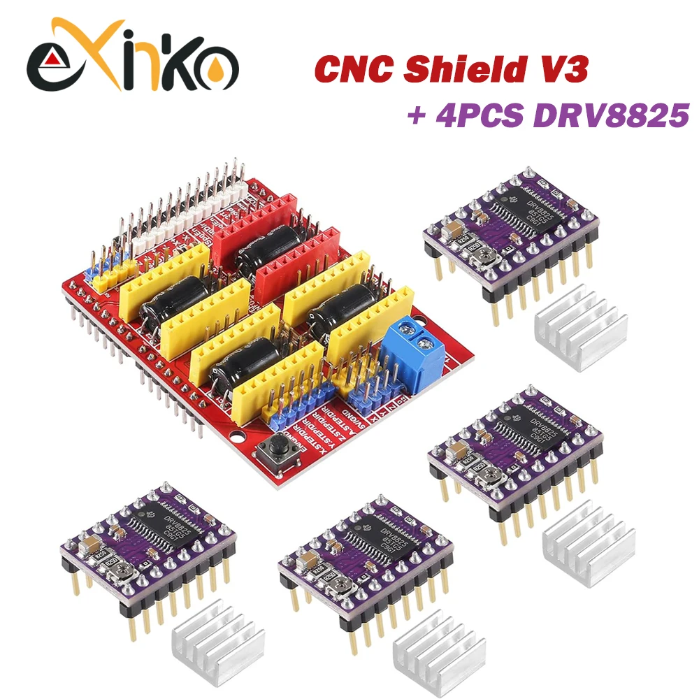 CNC Shield V4 CNC Shield V3 Engraving Machine 3D Printe+ 4pcs DRV8825 Or A4988 Driver Expansion Board For Arduino