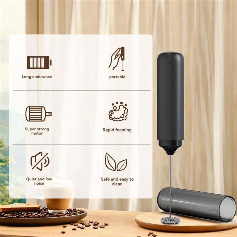 DHDL Rechargeable Milk Frother Hanheld,Electric Coffee Frother,Portable Hand Frother Wand Drink Mixer For Matcha Lattes view 5
