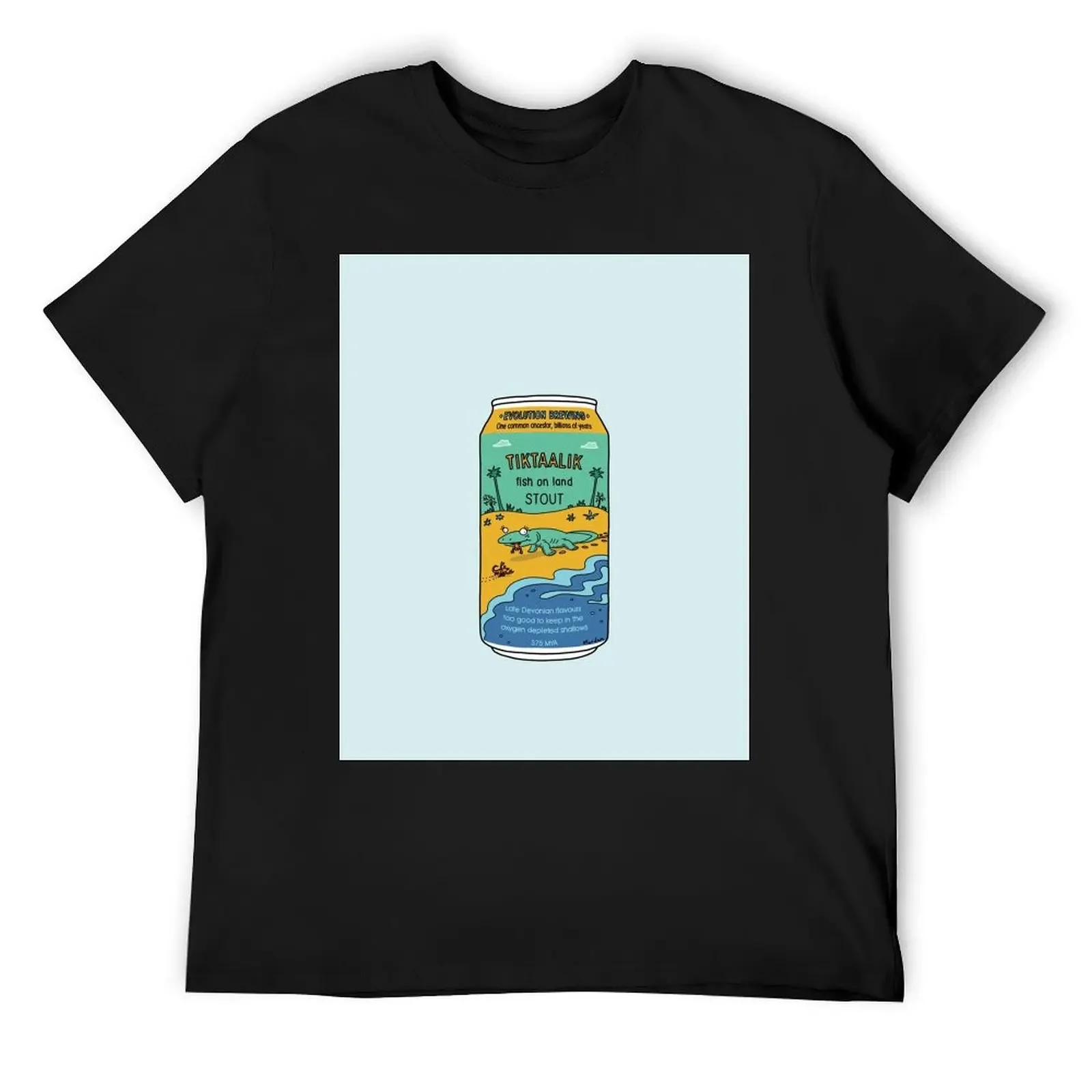 Evolution Brewing Tiktaalik Fish on Land Stout T-Shirt quick-drying anime tshirt oversized t shirts for men