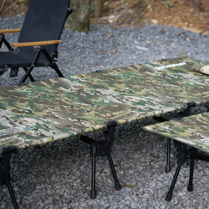 سرير تخييم Tryhomy للبالغين، سرير تخييم قابل للطي بعرض 210 × 80 سم، يدعم 350 رطل - سرير نوم محمول من سبائك الألومنيوم