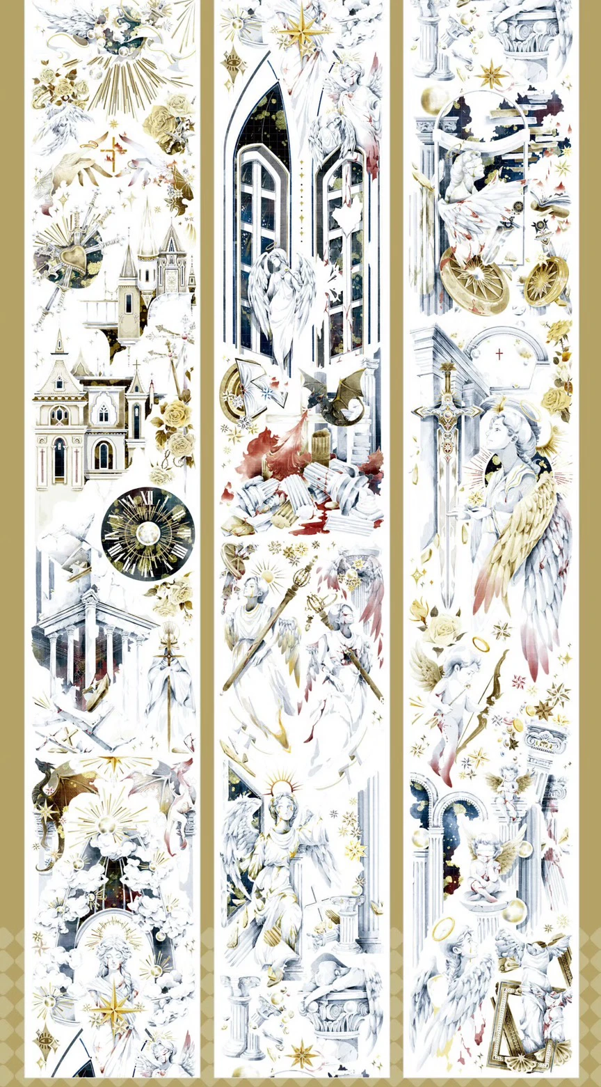 1 Loop Pet Washi Tape Sample Many Designs Wild Sunflower, Silent Corona, Pup of The Sands, Fallen Sacred Domain