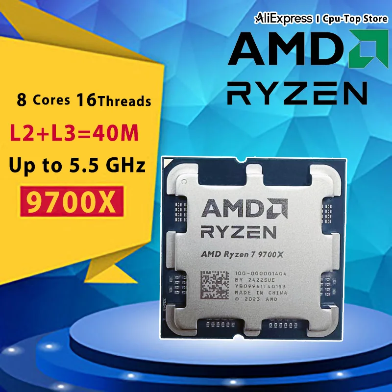 معالج AMD Ryzen 7 9700X R7 9700X 5.5 جيجا هرتز 8-Core 16-Thread Desktop CPU 4NM 40M 100- 000001404 مقبس AM5 بدون مروحة #1