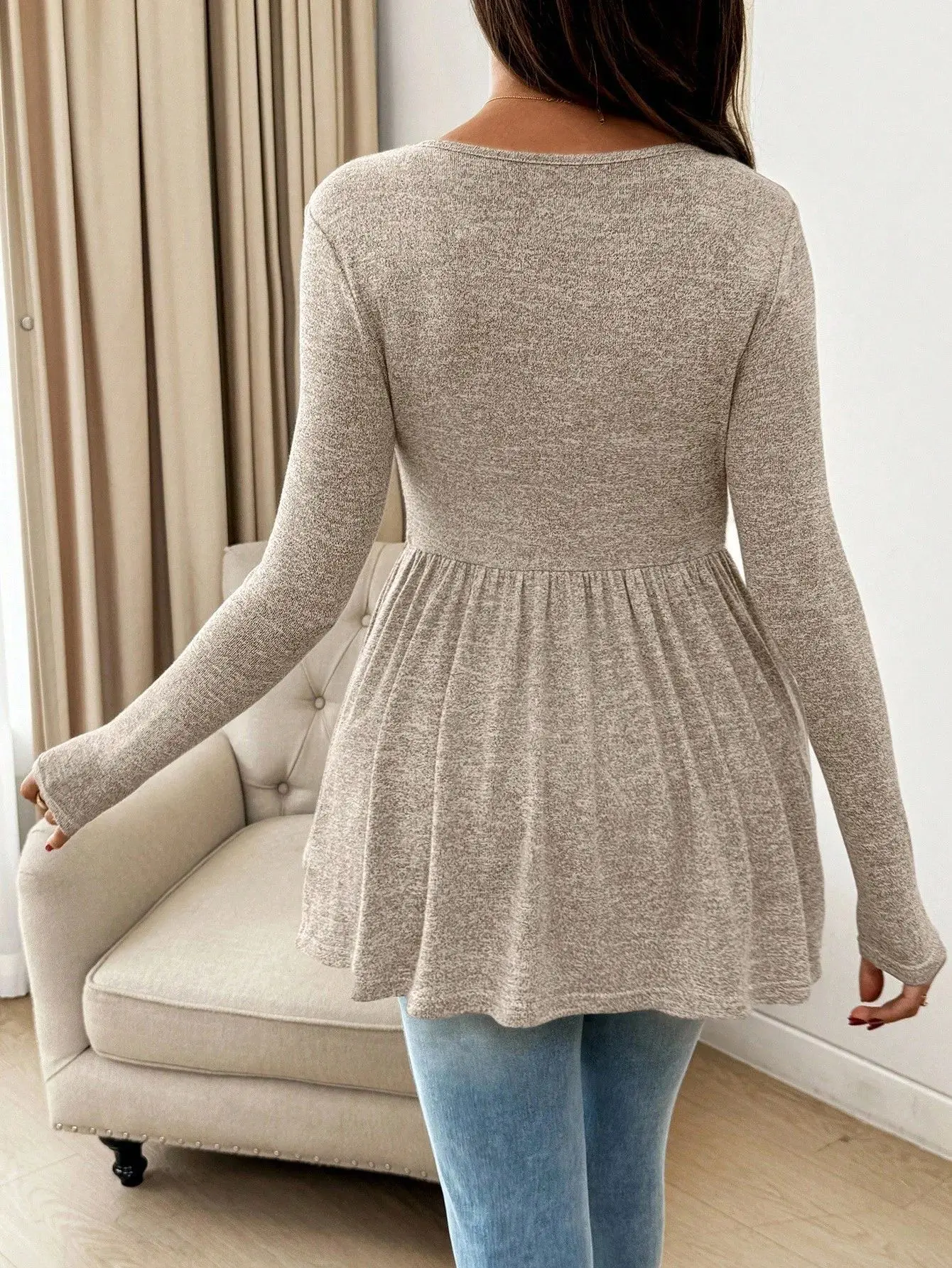 Maternity Clothes Long-Sleeved Pullover Tops T-shirts Tees Spring Fall Pregnant Women O-Neck Dress Pregnancy Photoshoot Clothing