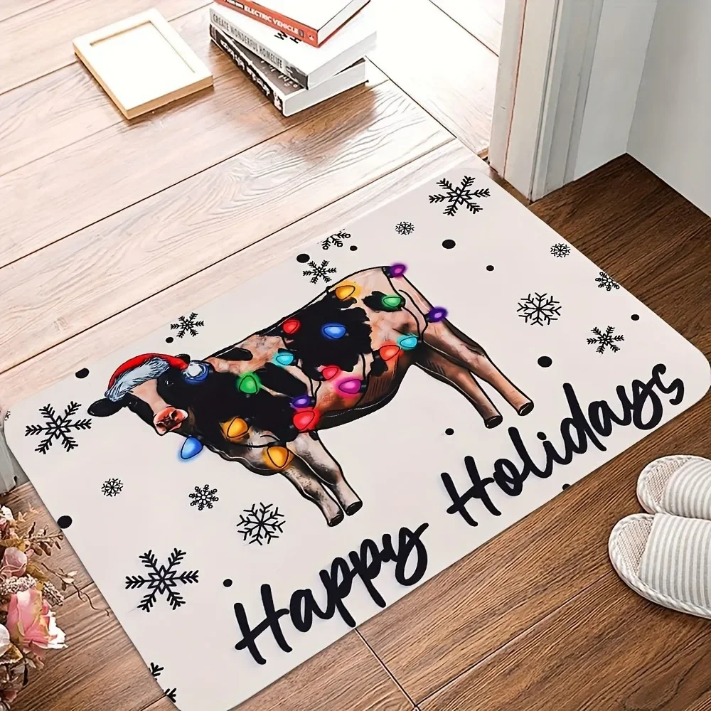 سجادة عيد الميلاد جولي كاو: سجادة باب غرفة النوم المنزلية المضيئة لعطلاتك، سجادة أرضية، ناعمة ومريحة، غير قابلة للانزلاق #5