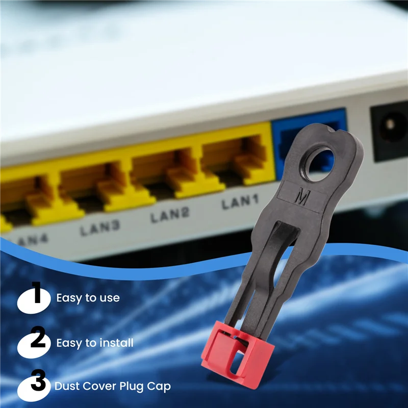 LICE-100 Pz Porta RJ45 Ethernet LAN Hub Antipolvere Tappo di copertura Protezione di blocco con serratura e chiave proprietari