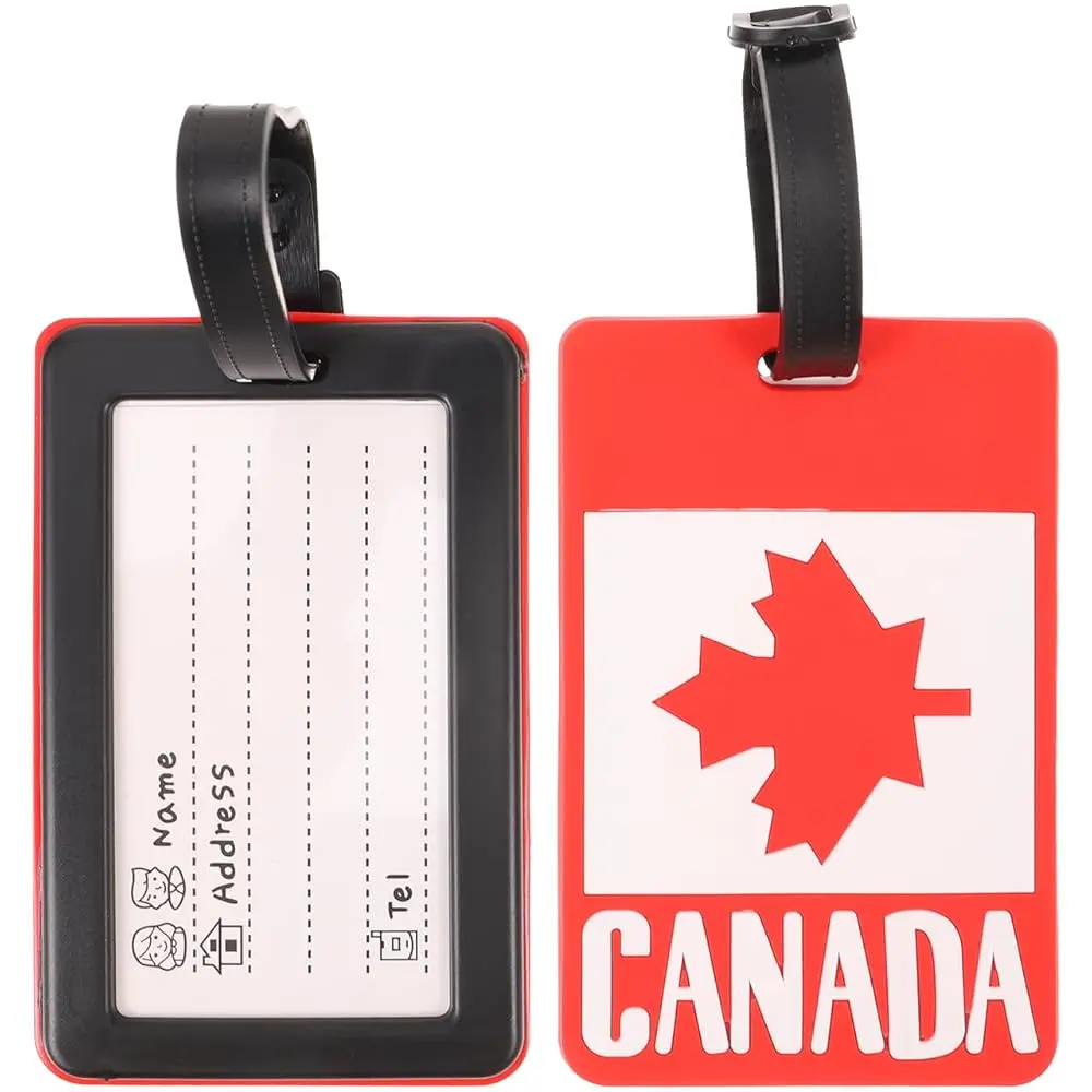 

Canada Flag Luggage Tag with Id Card Slot - Reusable Travel Bag Tag for Canadian Travelers Two-Sided Suitcase Identifier 7.2