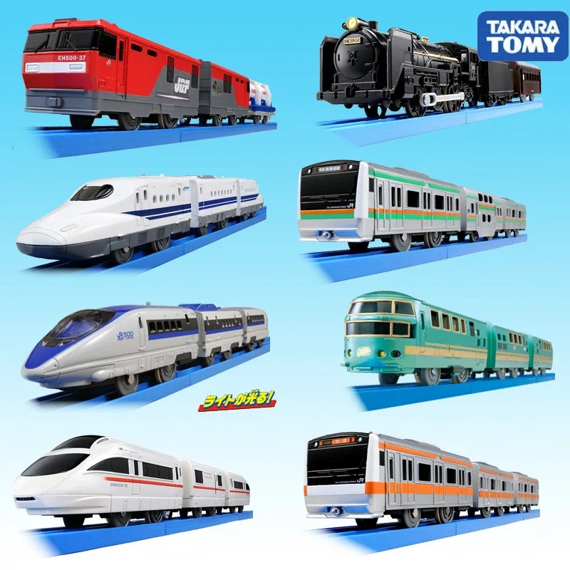 Original Takara Tomy Car Electric Train Boy Toy Alloy Diecast Vehicle Shinkansen Magnetite Railway Carriage High-speed Rail Gift