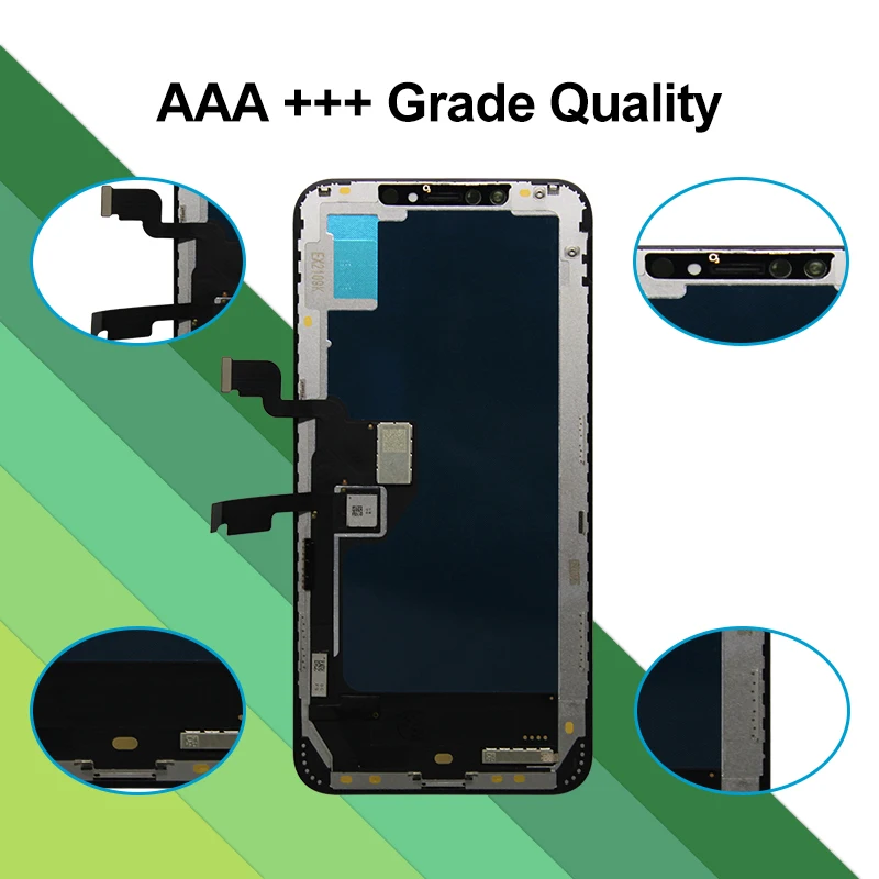 AAA + OLED dla iPhone X XR XS MAX wyświetlacz 3D ekran dotykowy Digitizer dla 11 Pro 12 Mini 13 Pro Max 14 Plus 15 części zamienne LCD