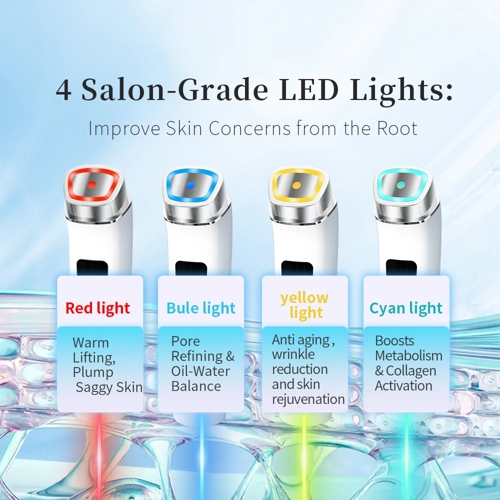 Multifunctional LED Facial Beauty Device EMS Skin Care Tool for Deep Cleansing Boost Absorption Lifting Firming Skin Brightening