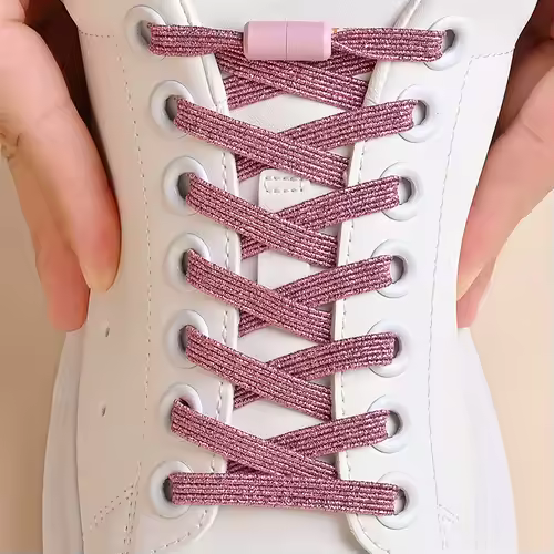 1Pair No Tie Shoe Laces Colorful Buckle Shoelaces Pearl Light Colorful Fashion Without Ties Elastic Laces Sneaker Kids Adult - Image 7