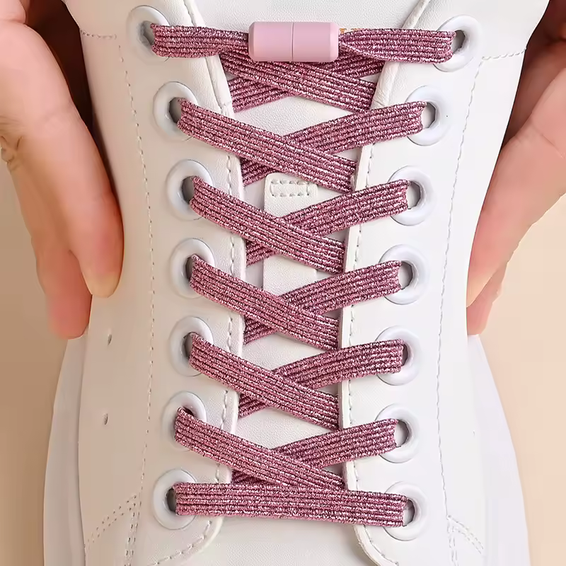 1Pair No Tie Shoe Laces Colorful Buckle Shoelaces Pearl Light Colorful Fashion Without Ties Elastic Laces Sneaker Kids Adult - Image 7