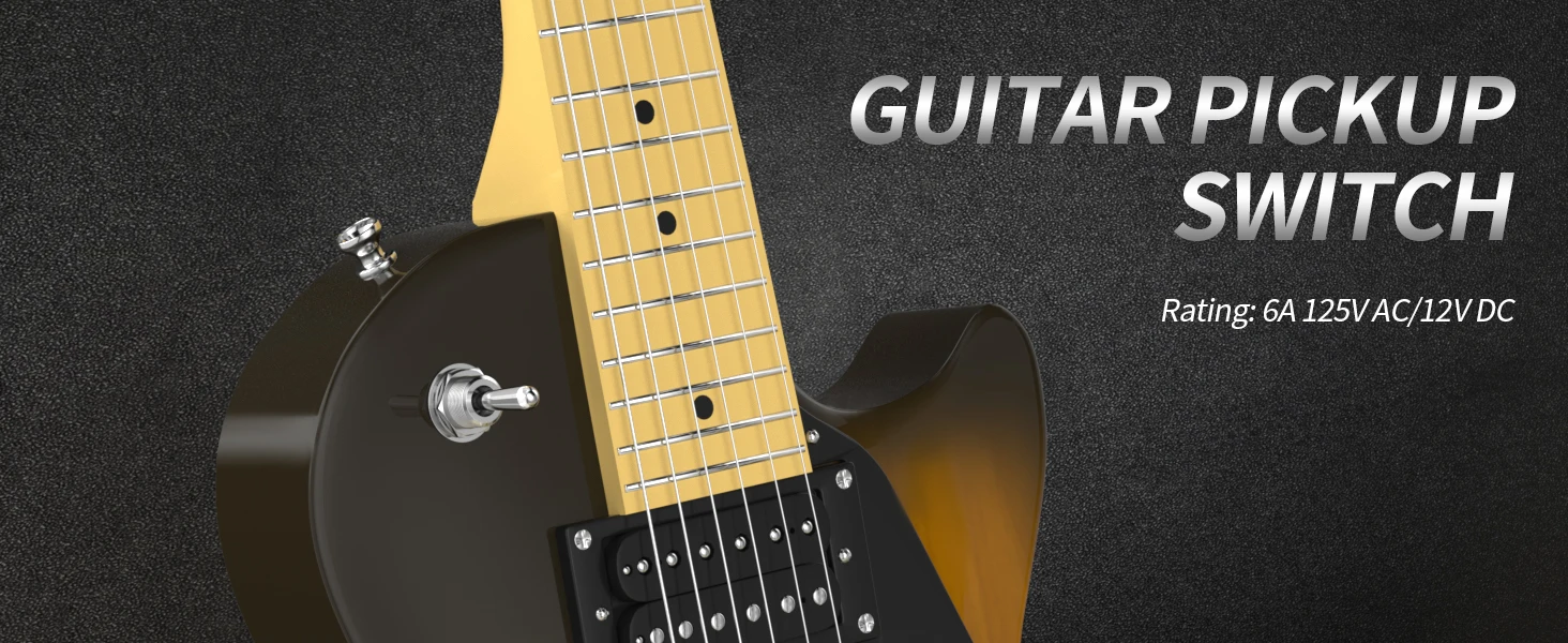 DaierTek 3-Wege-Kippschalter für Gitarre EIN/EIN/EIN 6-poliger 3-Positionen-Gitarren-Tonabnehmer-Kippschalter DPDT mit roten und schwarzen Spitzen – Detail 5