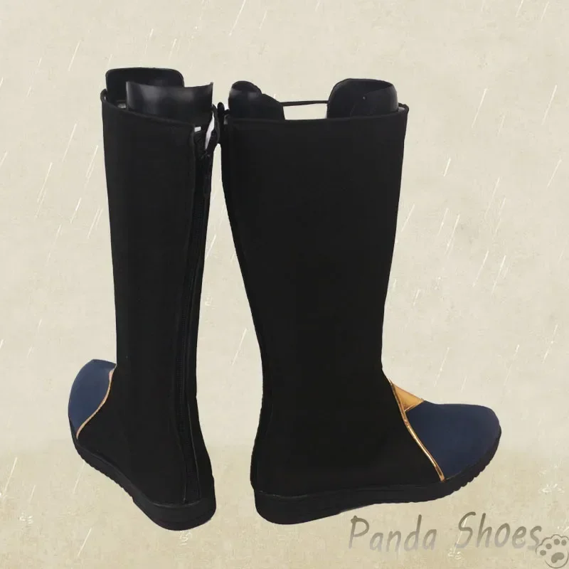 Genshinimpact Xingqiu-zapatos de Cosplay, juego de Anime, botas largas negras, Xing Qiu, accesorio de vestuario, zapatos para fiesta de Halloween