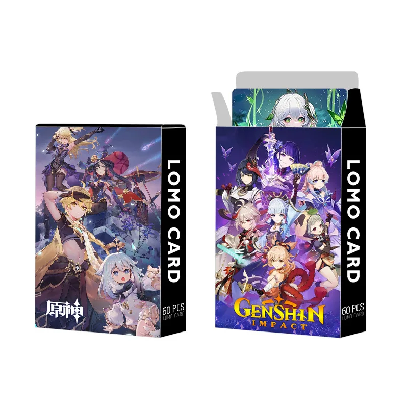 60pcs/set NEW Anime Game Genshin Impact Lomo Card Photo Double-sided High Quality HD Photocard Fans Collection Decoration Gift