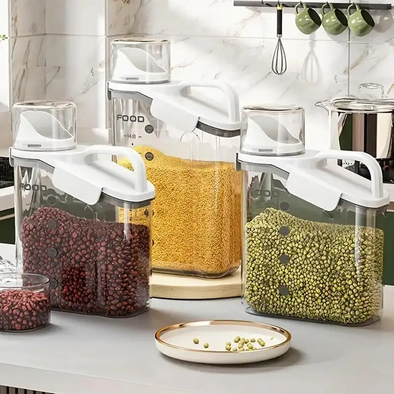 

Cereal Container Bin Storage Kitchen Cereal Container Sealed Food Preservation Cooking Cereal Dispenser Multi-Functional For