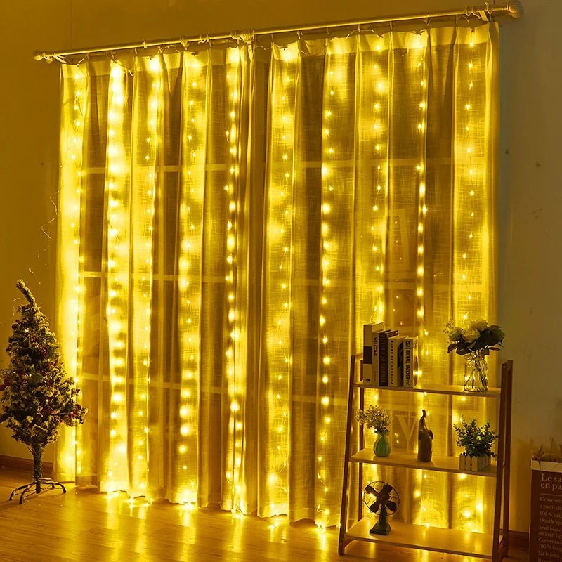 3M LED Curtain Garland on the Window USB String Lights Fairy Festoon Remote Control New Year Christmas Decorations for Home Room