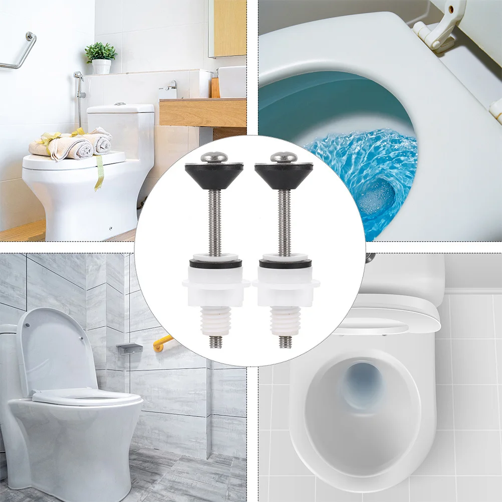 สกรูยึดฝารองนั่งชักโครกโลหะ 2 ชิ้น สกรูเปลี่ยนทดแทนอเนกประสงค์ บานพับสแตนเลส สกรูยึดติดทนทาน สำหรับฝารองนั่งชักโครก