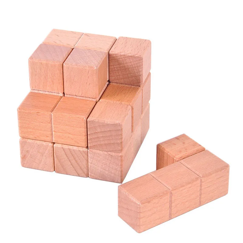 Montessori Soma Cube ไม้บล็อกปริศนาสมอง Teaser Casse Tete ถุงน่อง Stuffers ของขวัญเด็ก Rompecabezas Madera