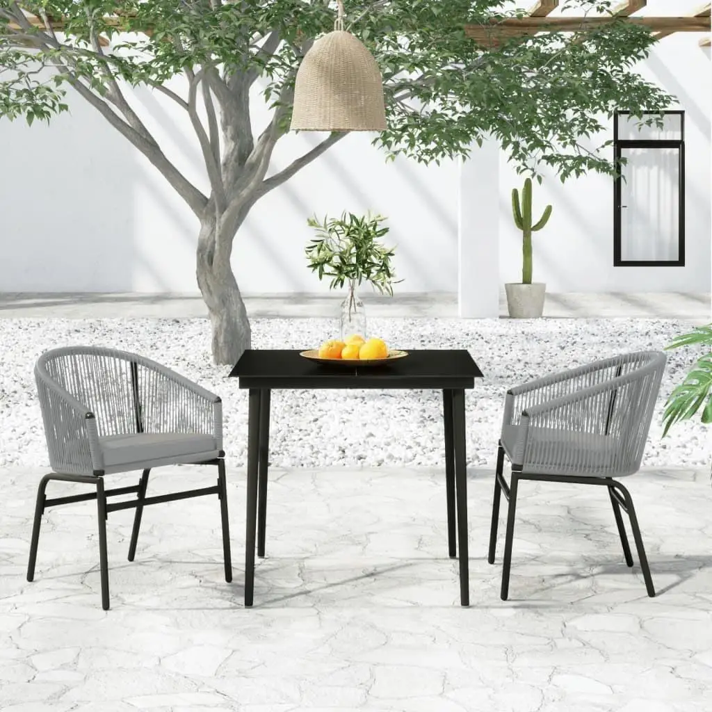 

Elegant Garden Dining Set Anthracite and Black Stylish Outdoor Furniture Modern Patio Dining Table and Chairs Set Comfortable
