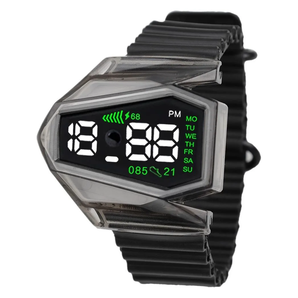 LED Digital Watches Set for Kids Multi-function Aircraft Watch Touch Screen Students Boys Girls Sports Electronic Watch Clock