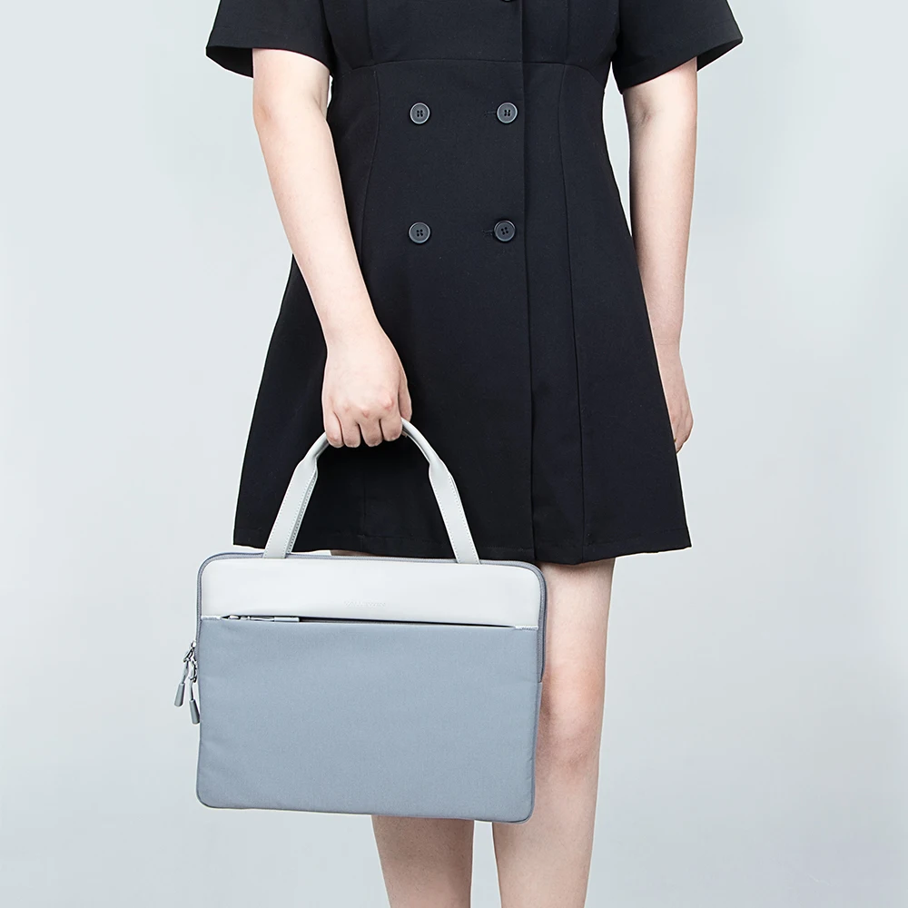 2025 حقيبة كمبيوتر محمول نسائية جديدة 13 14 بوصة حقيبة كمبيوتر لماك بوك اير برو حقيبة كمبيوتر محمول ذات سعة أكبر مع حقيبة جيب Fornt #6