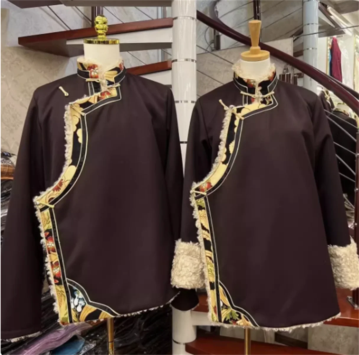 Casaco de inverno tibetano para mulheres, estilo tibetano