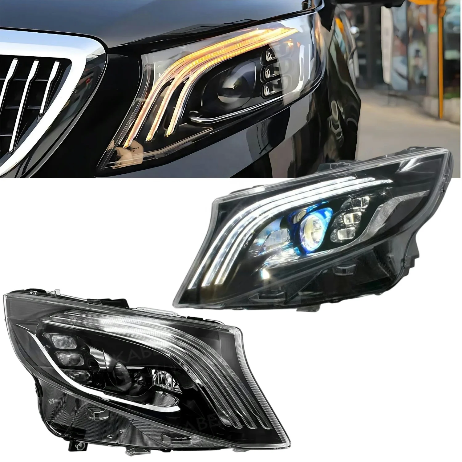 

W447 Vito V260 V-Class фары 2011-2015 2016-2021 светодиодный объектив проектора DRL обновление фары в стиле Maybach для Benz