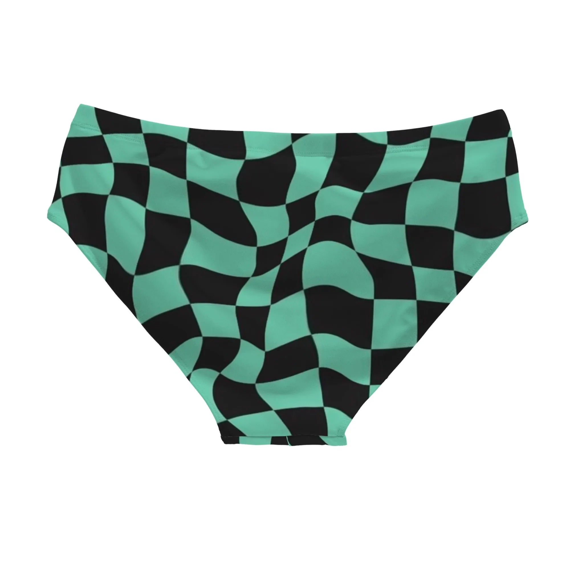 Twisted Checkered Swim Trunks Stretchy Soft Skin-friendly Men's Triangle Swim Trunks Beach Carnival Swimming Bathing Swimsuit