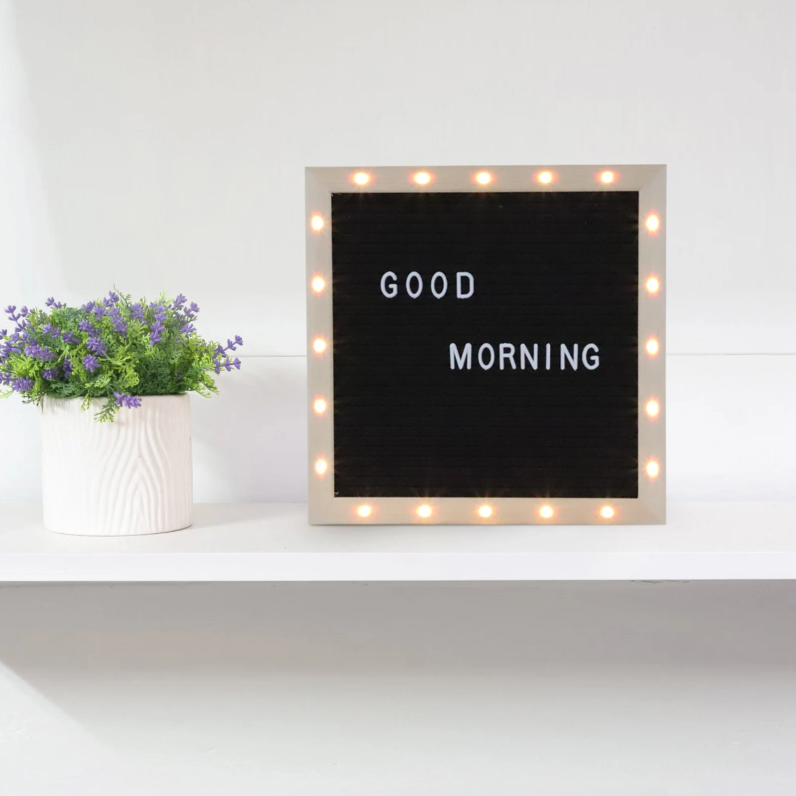 

1 set 1 Set Led Letter Wooden Message For Office Home Decorative Standing Felt Board Creative Door Sign Display Notice Board