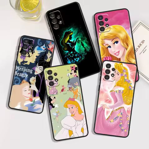 Disney Princess Aurora For Samsung A54 A53 A52S A34 A33 A73 A72 A32 A24 A23 A22 A14 A13 A03S 5G Black Phone Case
