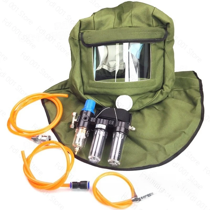 Full Face Mask with Hood for Painting Sandblasting Chemical Grinding Dust Proof