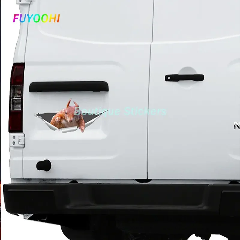 FUYOOHI Funny Sticker Squirrel Waterproof Vinyl Decal Car Accessories Decor Pegatinas Para Coche Motorcycle Helmet Car Sticker